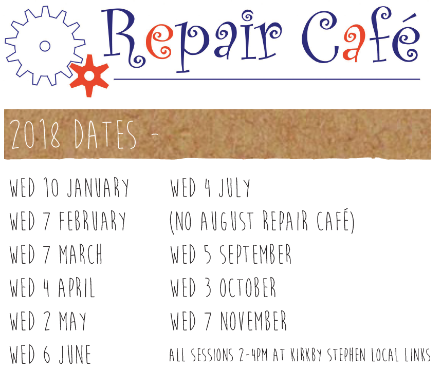 Kirkby Stephen Repair Cafes 2018