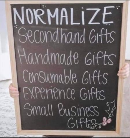 Normalise alternative Christmas gifts